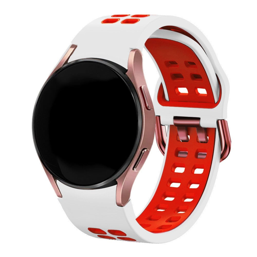 Sport Square horlogebandje - 20mm - Wit/rood