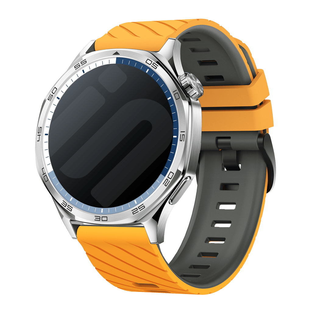 Twill Sport horlogebandje - 22mm - Donkergeel/grijs