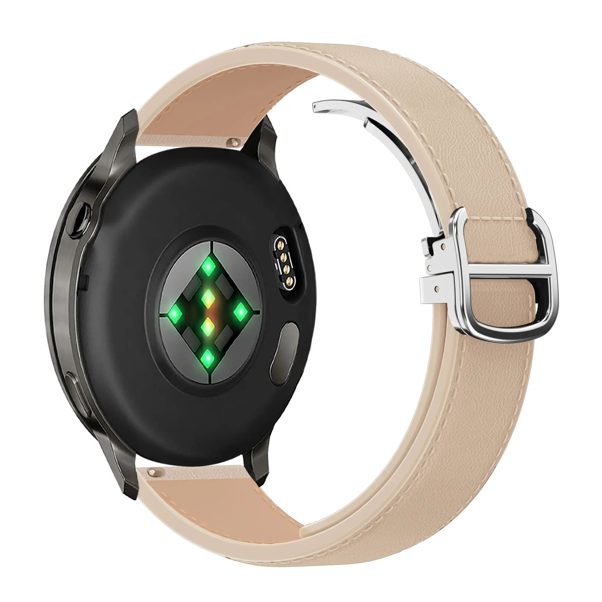 Leren D-Type horlogebandje - 20mm - Beige
