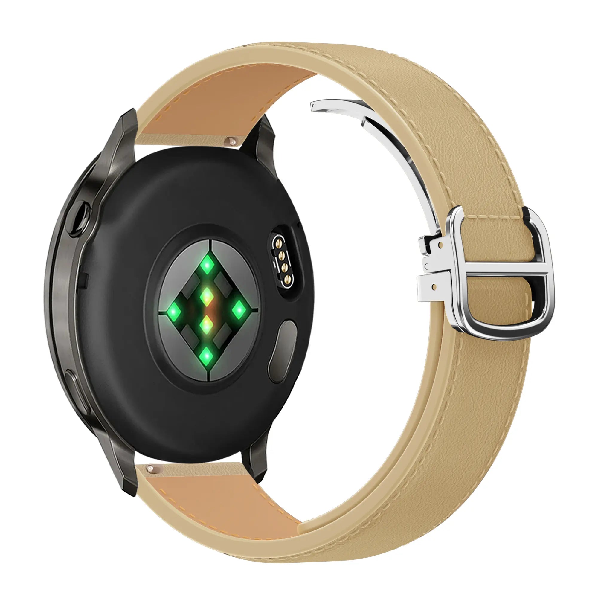 Leren D-Type horlogebandje - 20mm - Creme