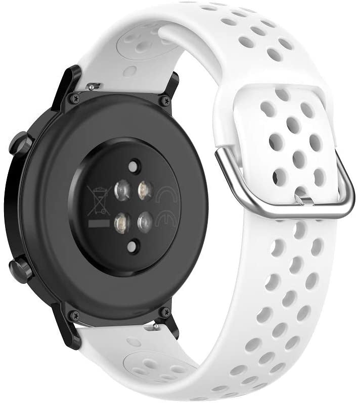 Siliconen met gaatjes horlogebandje - 20mm - Wit