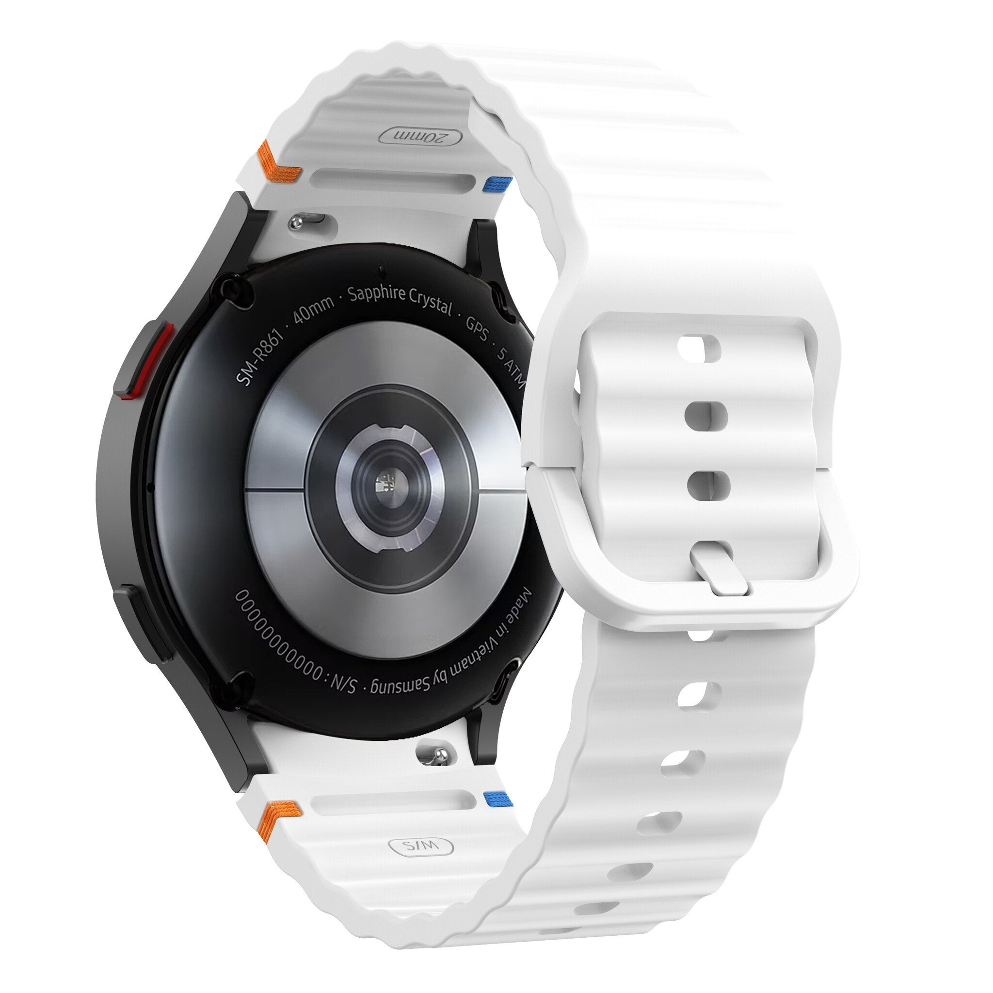 Wave horlogebandje - 20mm - Wit