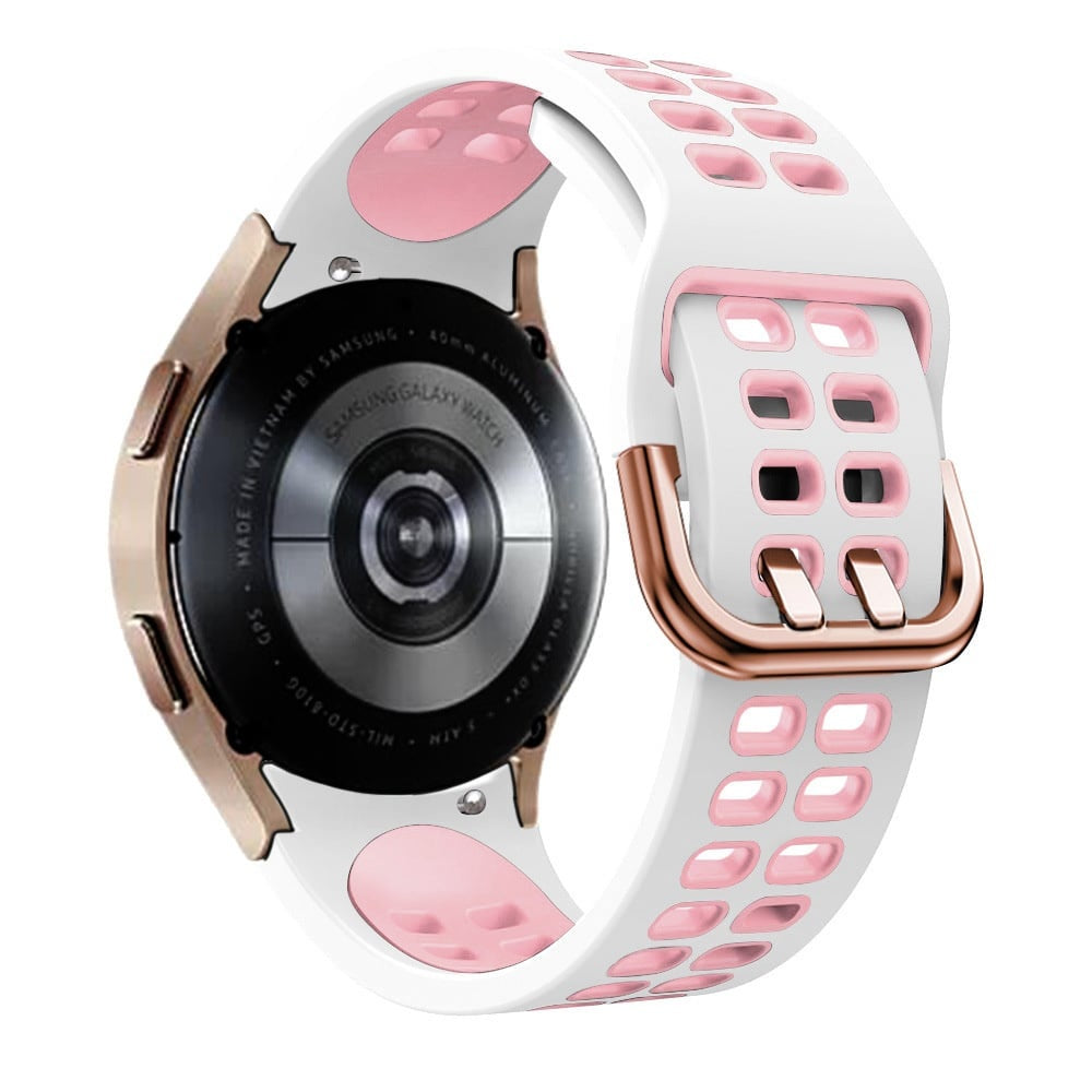 Sport Square horlogebandje - 20mm - Wit/roze