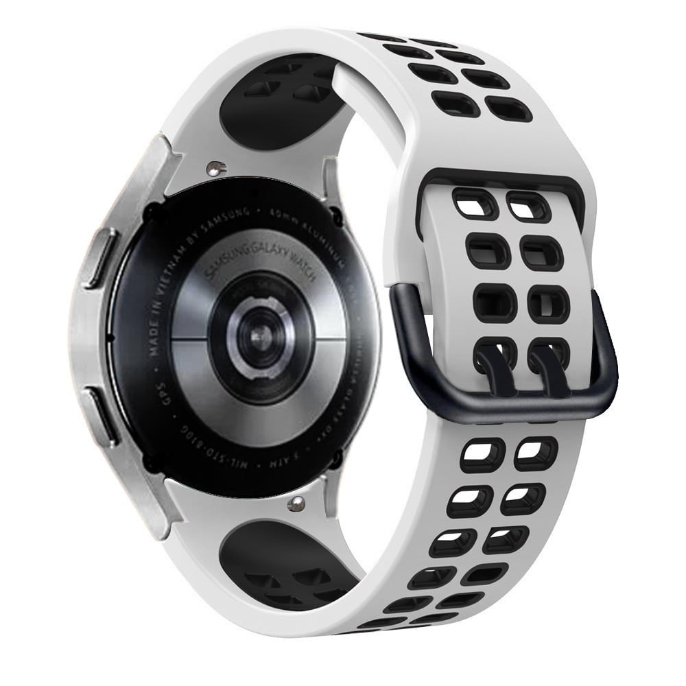 Sport Square horlogebandje - 20mm - Wit/zwart