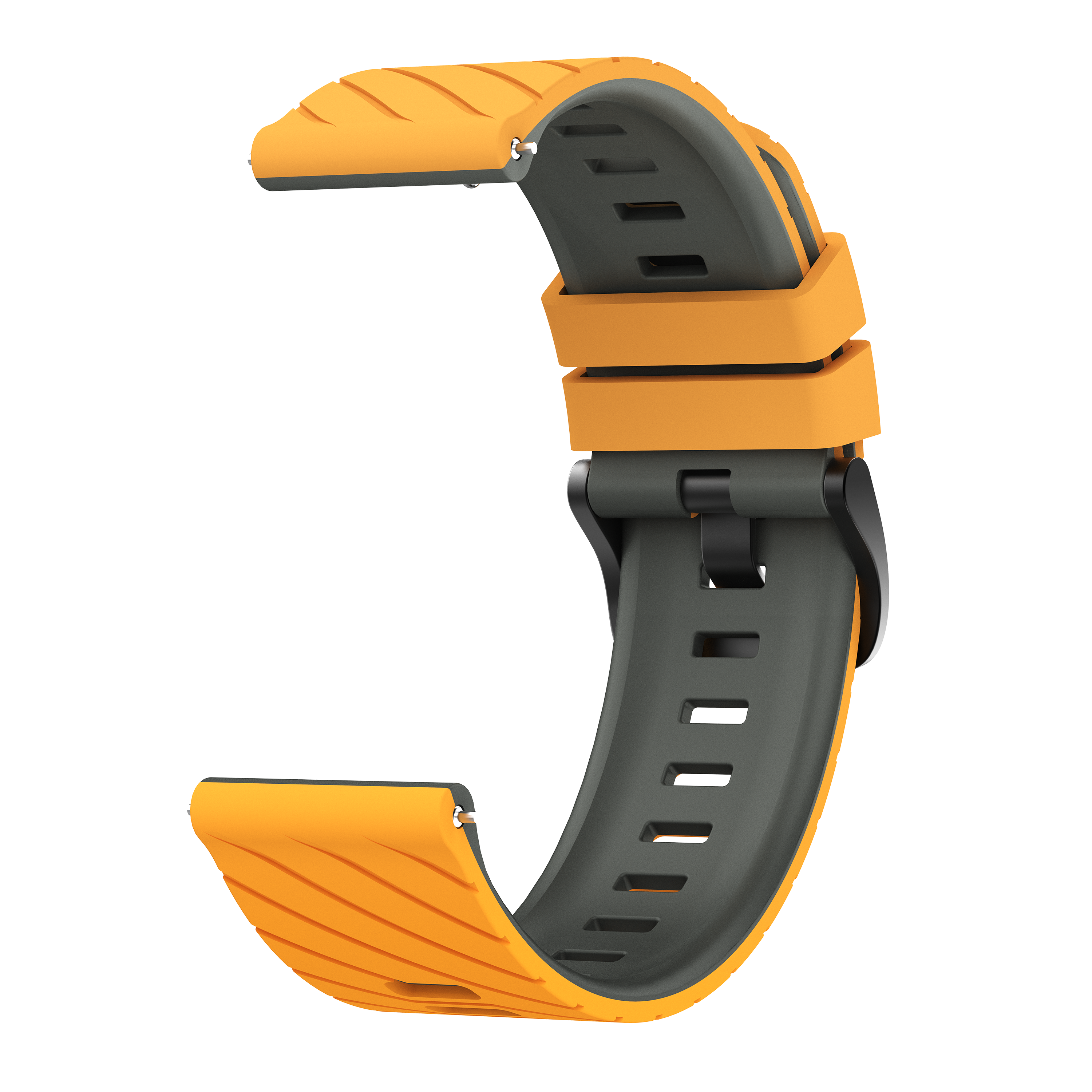 Twill Sport horlogebandje - 22mm - Donkergeel/grijs