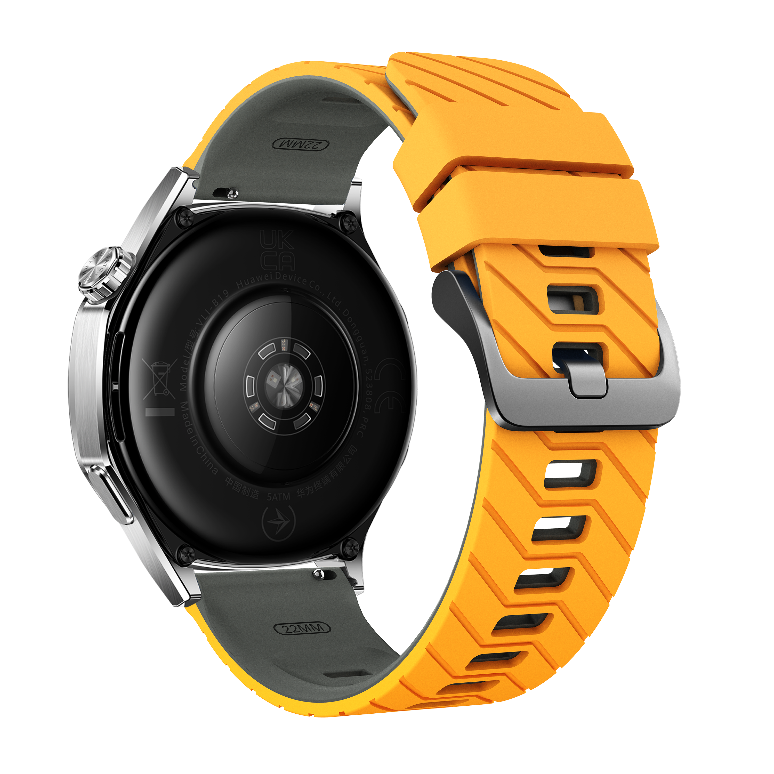 Twill Sport horlogebandje - 22mm - Donkergeel/grijs