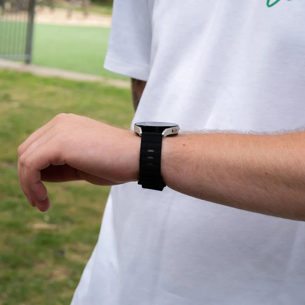 Outdoor siliconen horlogebandje - 20mm - Zwart
