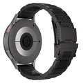 Luxe stalen schakel horlogebandje - 20mm - Zwart