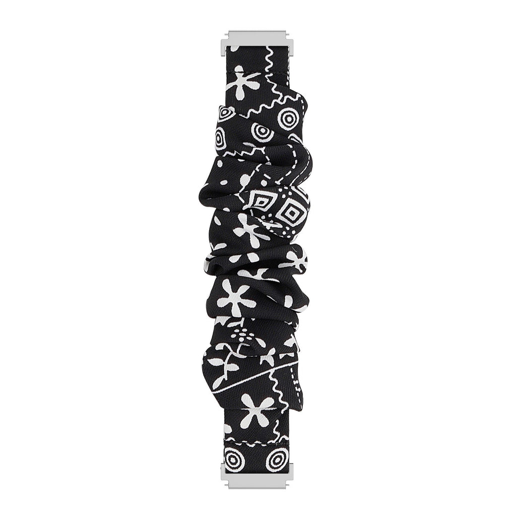 Scrunchie horlogebandje - 20mm - Zwart mix
