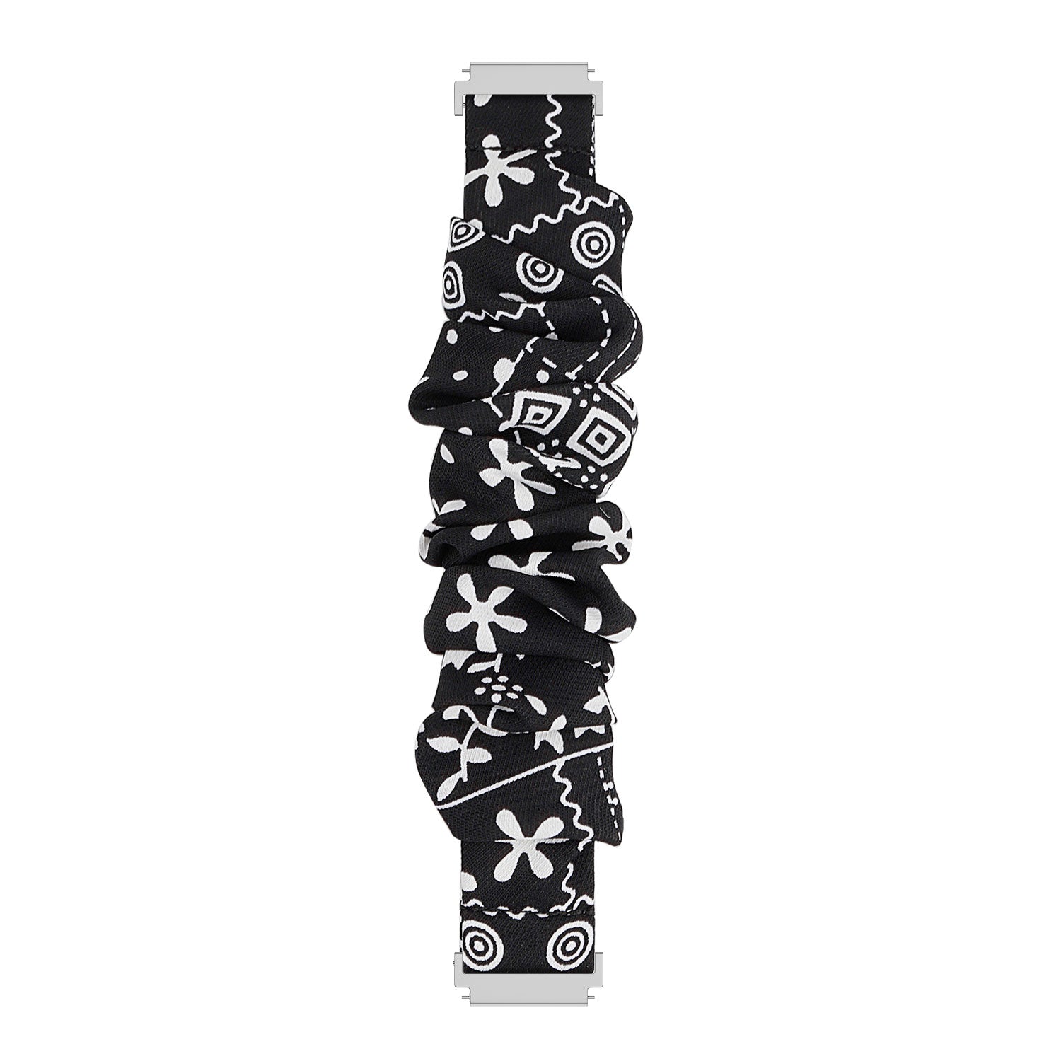 Scrunchie horlogebandje - 20mm - Zwart mix
