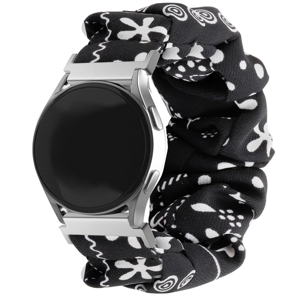 Scrunchie horlogebandje - 20mm - Zwart mix